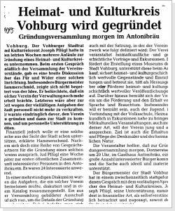 Artikel aus dem Band 3 von Joseph Pflügl ( 25 Jahre Heimat und Kulturkreis )